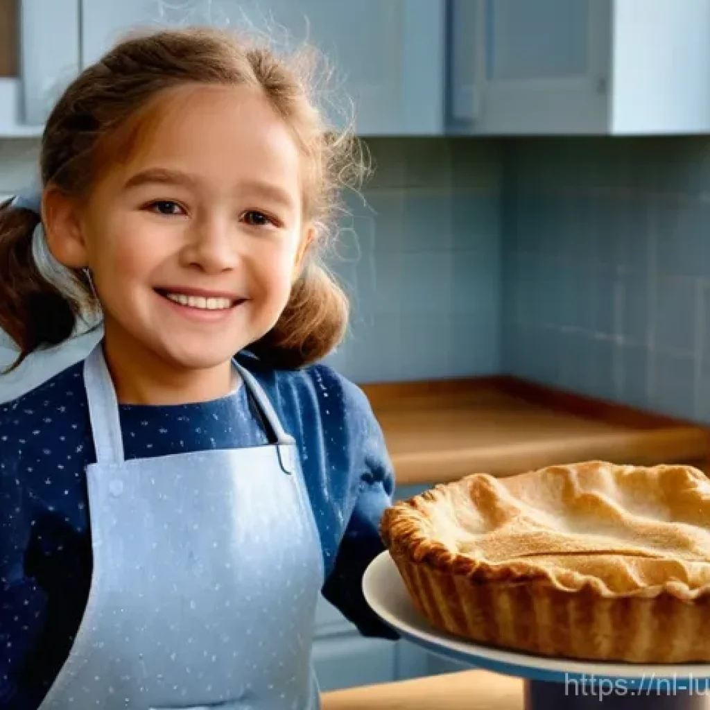 아동 요리 경험의 효과적인 평가 방법 - **Prompt:** A cheerful 8-year-old Dutch girl, dressed in a clean, light blue apron over her casual c...