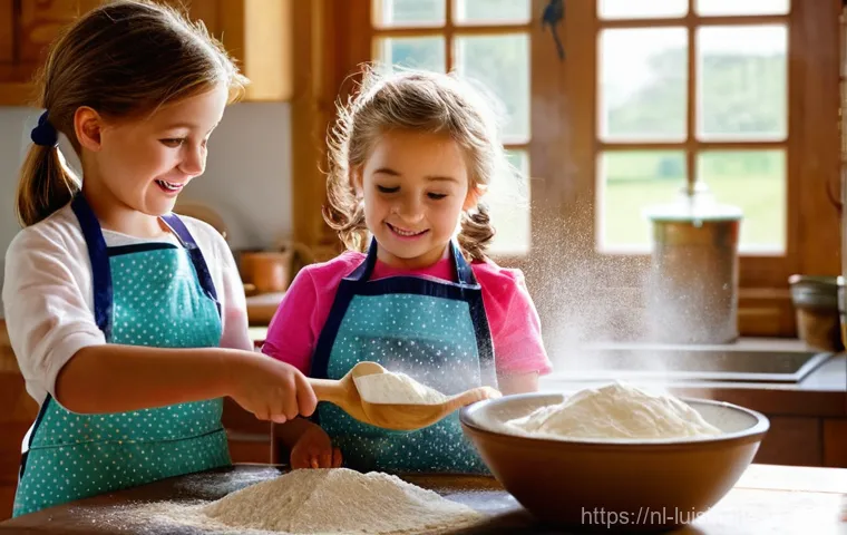 아동 요리 경험의 효과적인 평가 방법 - **Prompt:** A cheerful 8-year-old Dutch girl, dressed in a clean, light blue apron over her casual c...